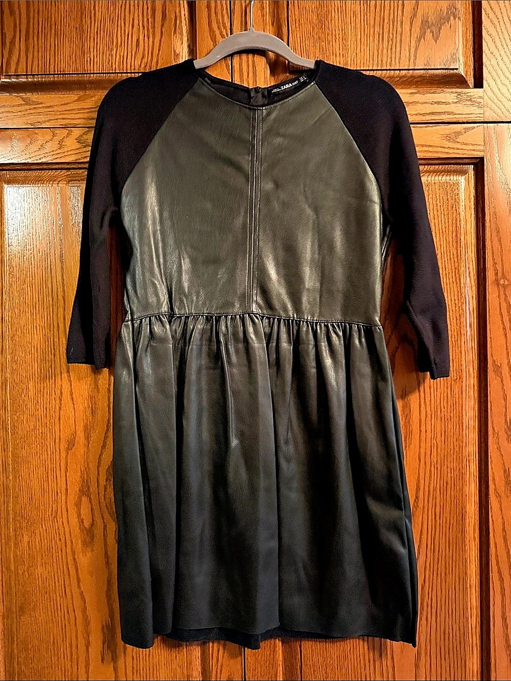 Zara Faux Leather Long Sleeve Mini Dress Size Medium